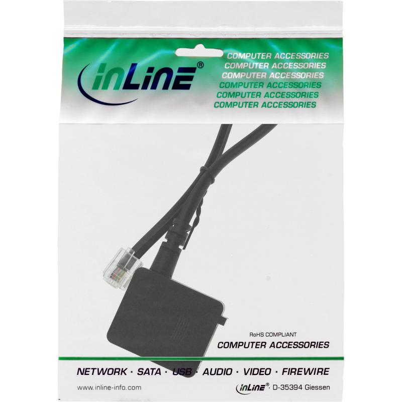 InLine® TAE Adapterkabel RJ11 Stecker auf TAE-F Buchse 0,2m