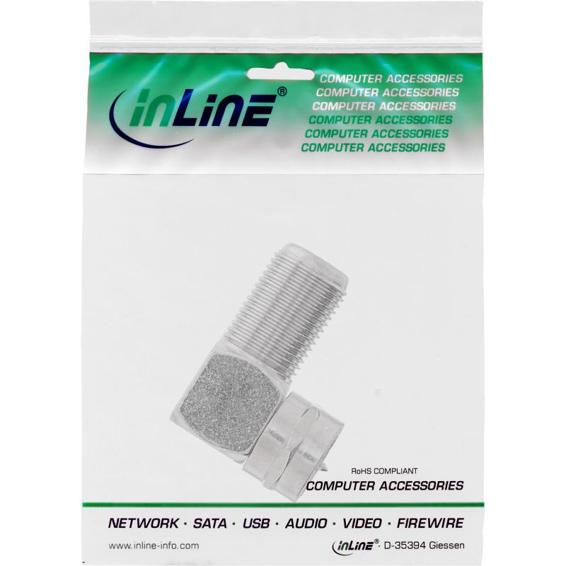 InLine® F-Winkeladapter F-Stecker / F-Buchse Metall