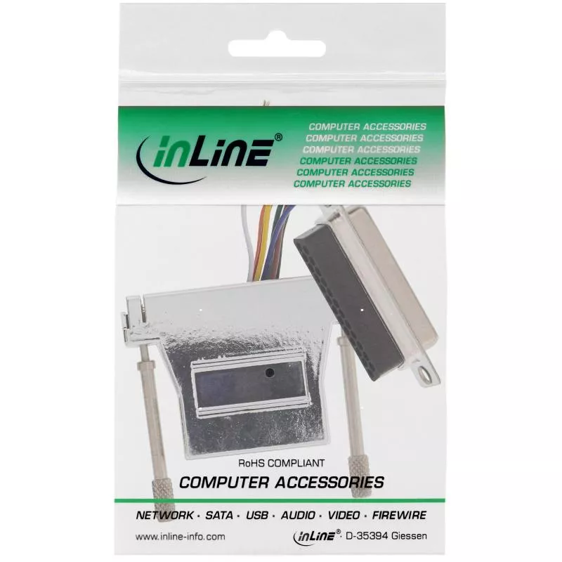 InLine® Adapter 25pol Sub D Buchse an RJ45 Buchse metallisiert