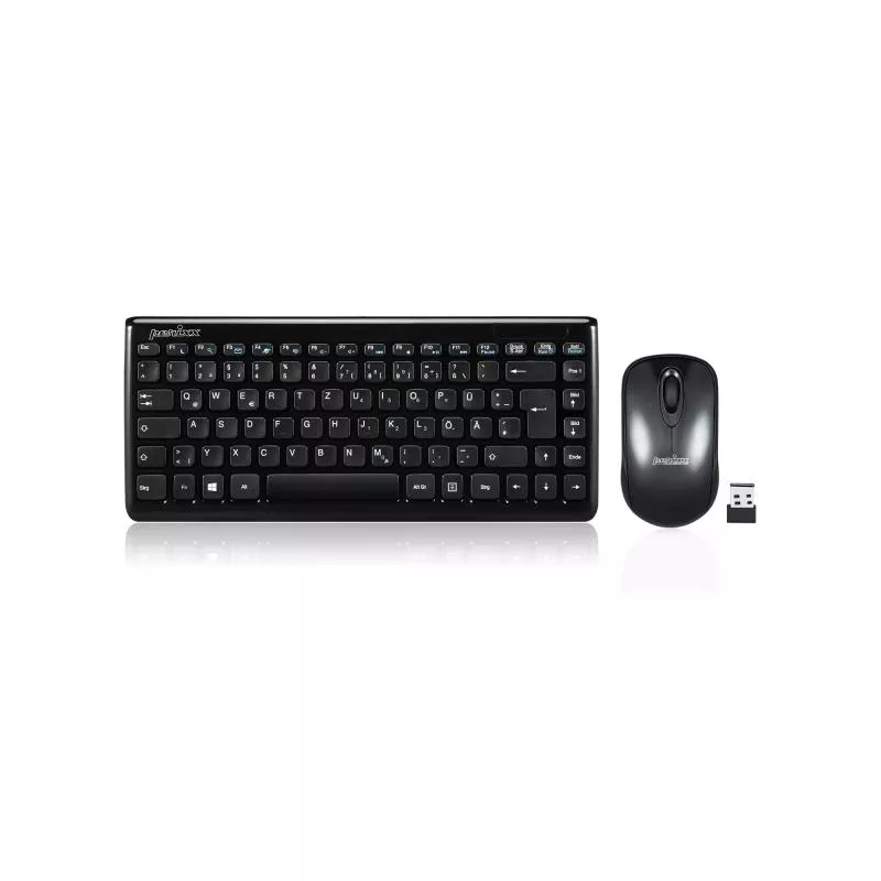 Perixx PERIDUO-707 PLUS DE Mini Tastatur und Maus Set schnurlos schwarz