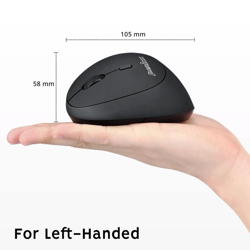 Perixx PERIMICE-719L Kleine ergonomische Maus für Linkshänder schnurlos schwarz