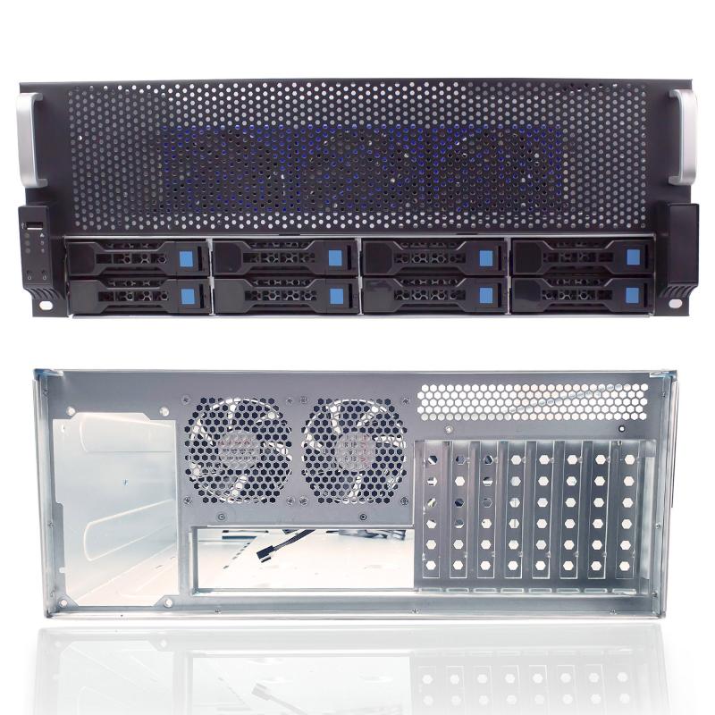 FANTEC SRC-4080X08, 4HE 19"-Servergehäuse 8x SAS & SATA ohne Netzteil 680mm Tiefe