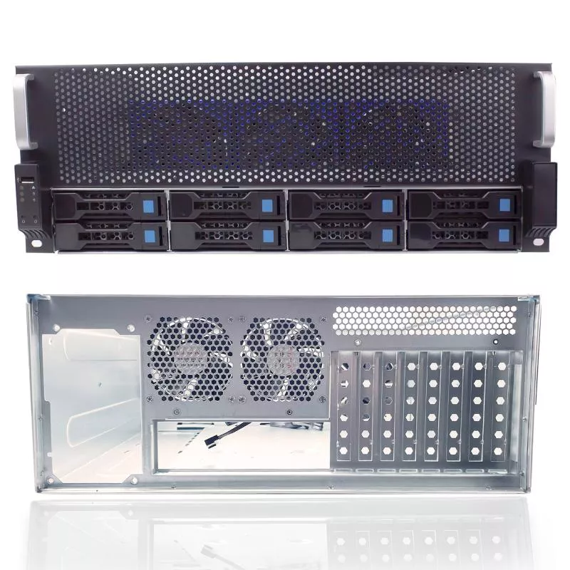FANTEC SRC-4080X08, 4HE 19"-Servergehäuse 8x SAS & SATA ohne Netzteil 680mm Tiefe