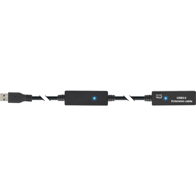 InLine® USB 3.2 Gen.1 Aktiv-Verlängerung, Stecker A an Buchse A, schwarz, 10m