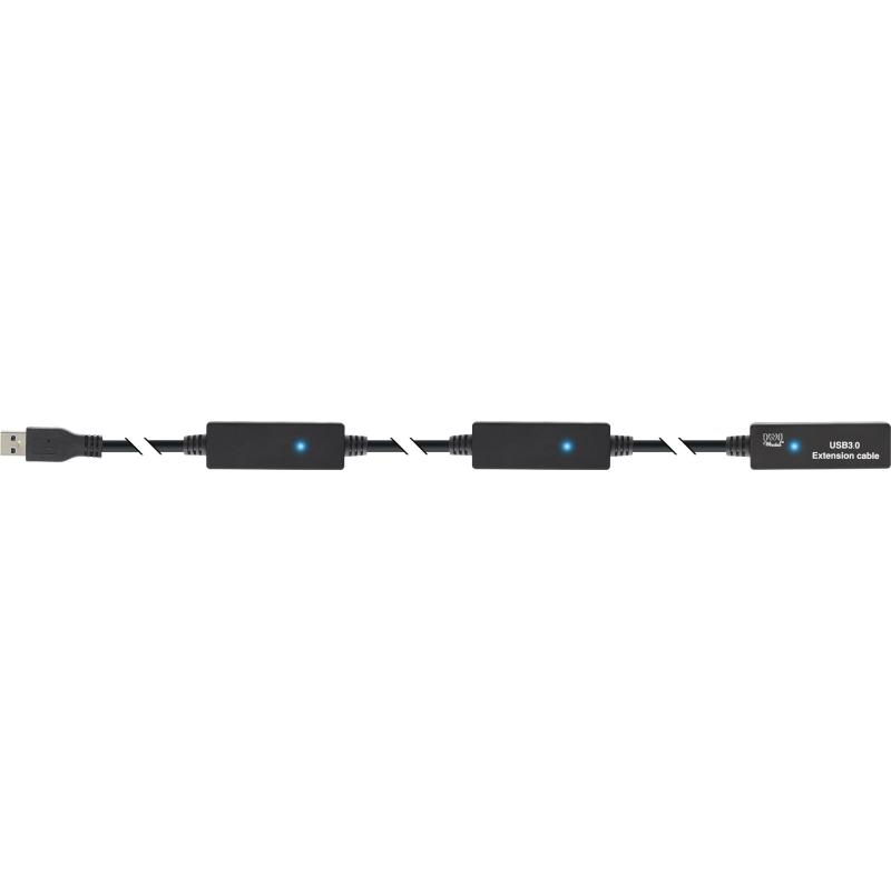 InLine® USB 3.2 Gen.1 Aktiv-Verlängerung, Stecker A an Buchse A, schwarz, 15m