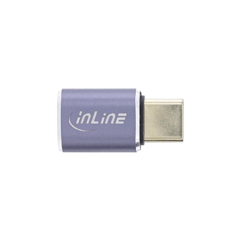 InLine® USB4 Adapter, USB Typ-C Stecker/Buchse, Aluminium, grau