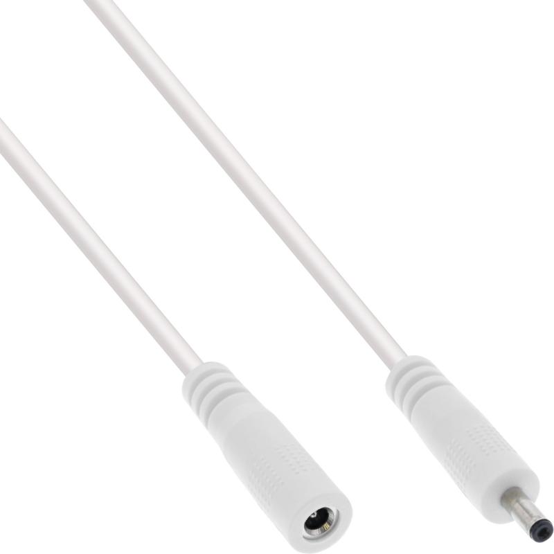 InLine® DC Verlängerungskabel DC Stecker/Buchse 3,5x1,35mm AWG 18 weiß