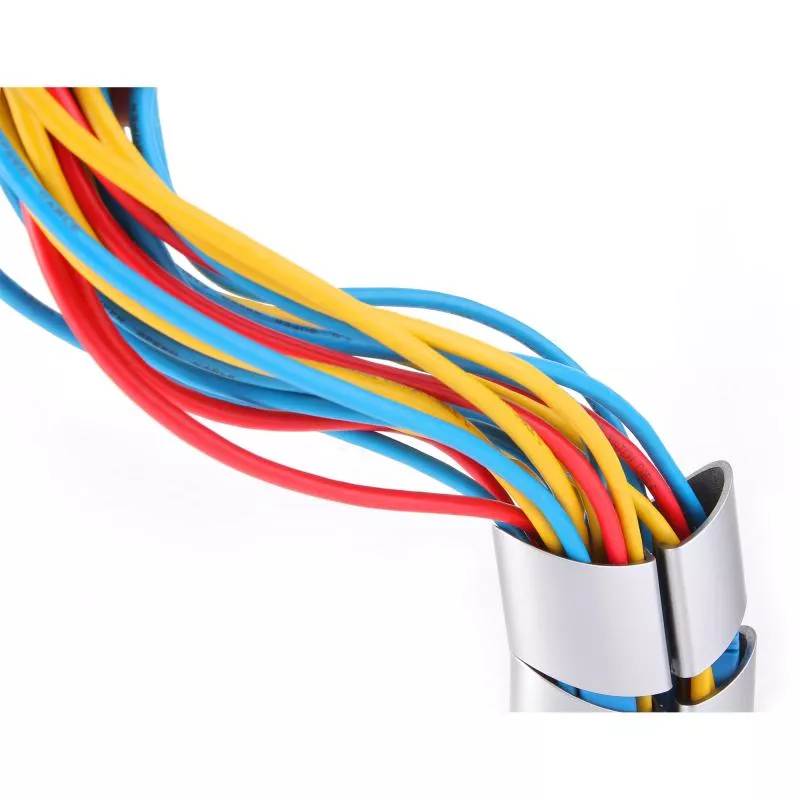 Flexibler Kabelkanal mit Tischbefestigung – 2-Kammer-System – bis 0,80 m – silber Flexibler Kabelkanal mit Tischbefestigung – 2-Kammer-System – bis 0,80 m – silber