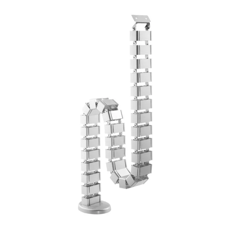 Flexibler Kabelkanal mit Tischbefestigung – 4-Kammer-System – bis 1,28 m – grau Flexibler Kabelkanal mit Tischbefestigung – 4-Kammer-System – bis 1,28 m – grau