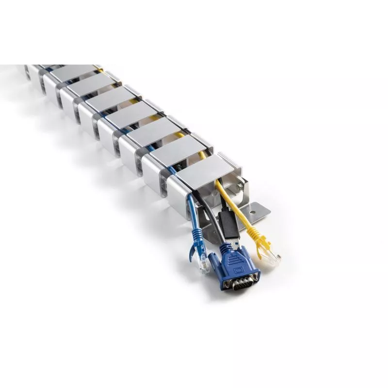 Flexibler Kabelkanal mit Tischbefestigung – 4-Kammer-System – bis 1,28 m – grau Flexibler Kabelkanal mit Tischbefestigung – 4-Kammer-System – bis 1,28 m – grau