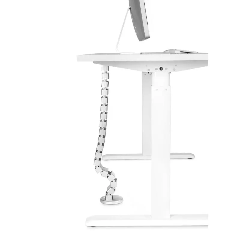 Flexibler Kabelkanal mit Tischbefestigung – 4-Kammer-System – bis 1,28 m – grau Flexibler Kabelkanal mit Tischbefestigung – 4-Kammer-System – bis 1,28 m – grau