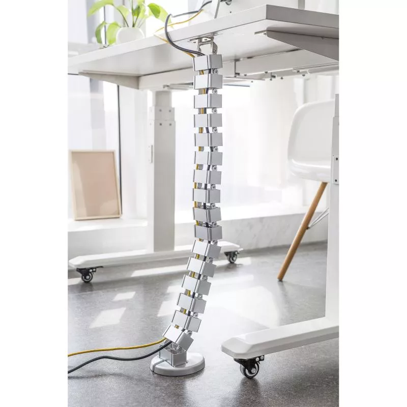 Flexibler Kabelkanal mit Tischbefestigung – 4-Kammer-System – bis 1,28 m – grau Flexibler Kabelkanal mit Tischbefestigung – 4-Kammer-System – bis 1,28 m – grau
