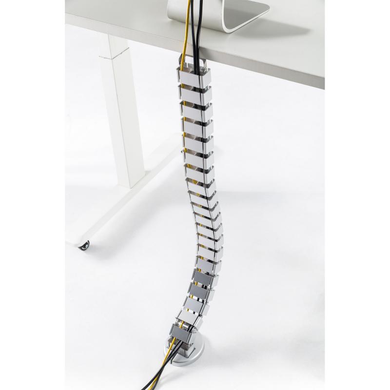 InLine® Kabelkanal flexibel für höhenverstellbare Tische 4 Kammern 68x36mm max. 1,28m grau