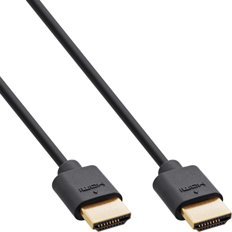 HDMI 2.1 Ultra High Speed Slim Kabel – 8K, 4K, 48Gb/s, vergoldete Stecker, schwarz