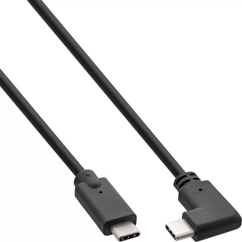 InLine® USB 3.2 Gen.2 Kabel USB Typ-C Stecker/Stecker gewinkelt schwarz