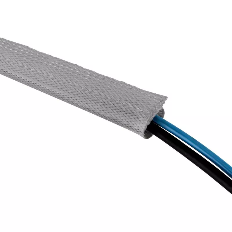 Kabelschlauch Gewebeschlauch – 1 m x 25 mm – Grau – mit Klettverschluss Kabelschlauch Gewebeschlauch – 1 m x 25 mm – Grau – mit Klettverschluss