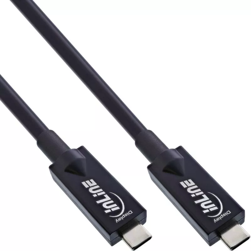 InLine® USB 3.2 Gen.2 AOC Kabel USB Typ-C Stecker/Stecker schwarz
