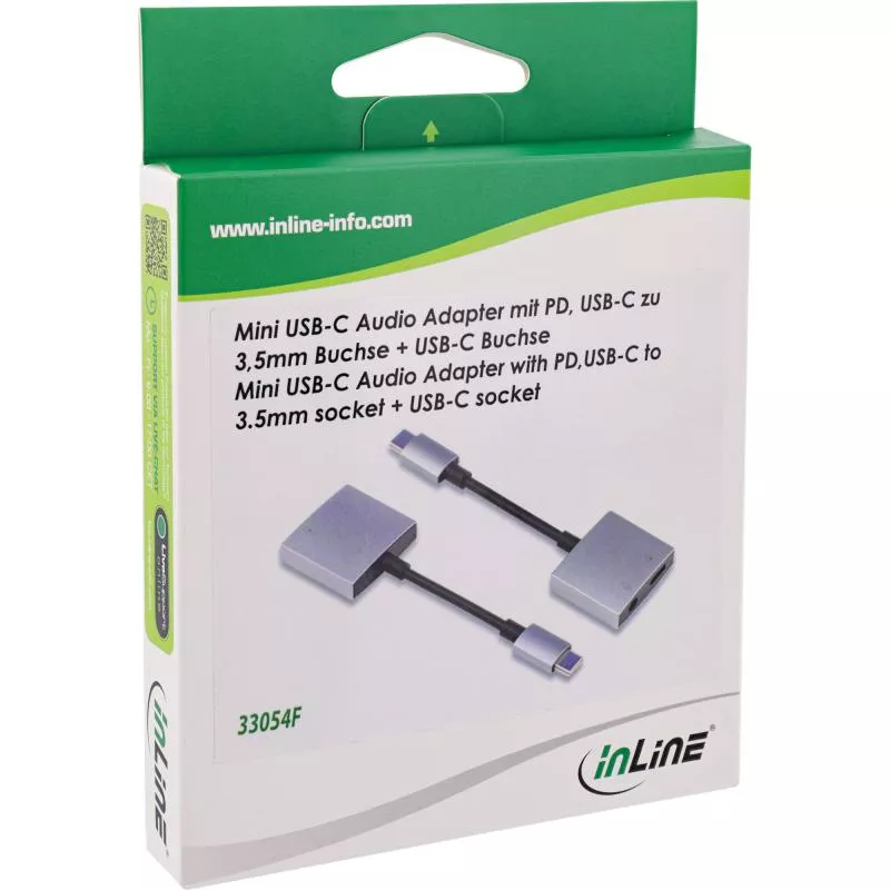 InLine® USB-C Audio Adapterkabel USB-C zu 3,5mm Buchse + PD 30W InLine® USB-C Audio Adapterkabel USB-C zu 3,5mm Buchse + PD 30W