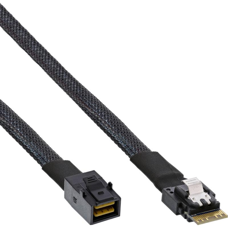 InLine® Slim SAS Kabel SFF-8654 zu Mini SAS HD SFF-8643 24Gb/s 0,5m