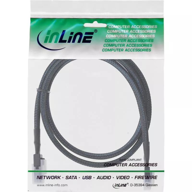 InLine® Slim SAS Kabel SFF-8654 zu Mini SAS SFF-8087 12Gb/s 1m
