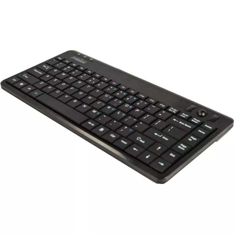 Perixx PERIBOARD-505H PLUS DE Mini USB-Tastatur Trackball Hub schwarz