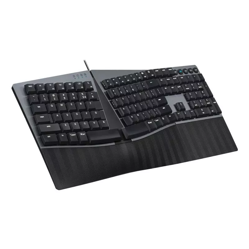 Perixx PERIBOARD-535 DE RD Kabelgebundene ergonomische mechanische Tastatur - flache rote lineare Schalter