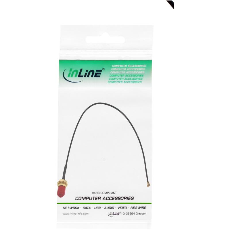 InLine® WLAN Adapterkabel, R-SMA Buchse auf U.FL Stecker, 0,2m, für AVM Fritz-Box