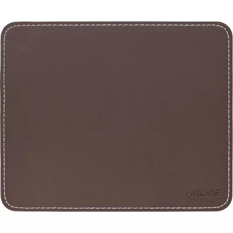 InLine® Maus-Pad Premium Kunstleder braun 255x220x3mm