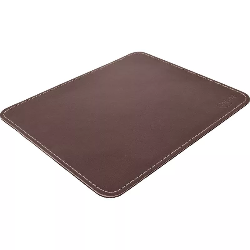 InLine® Maus-Pad Premium Kunstleder braun 255x220x3mm