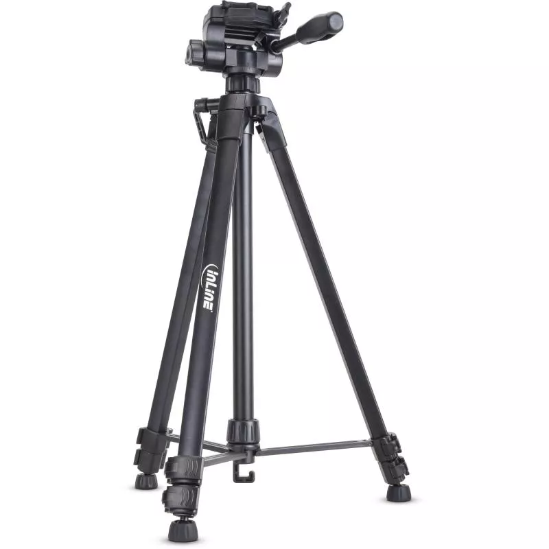 InLine® Stativ für Digitalkameras und Videokameras Aluminium schwarz Höhe max. 1,73m