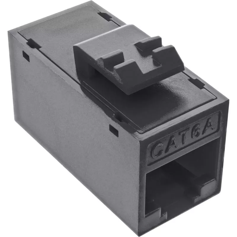 8er-Pack RJ45 Keystone-Module Cat.6A, ungeschirmt, Buchse/Buchse, Snap-In, schwarz 8er-Pack RJ45 Keystone-Module Cat.6A, ungeschirmt, Buchse/Buchse, Snap-In, schwarz