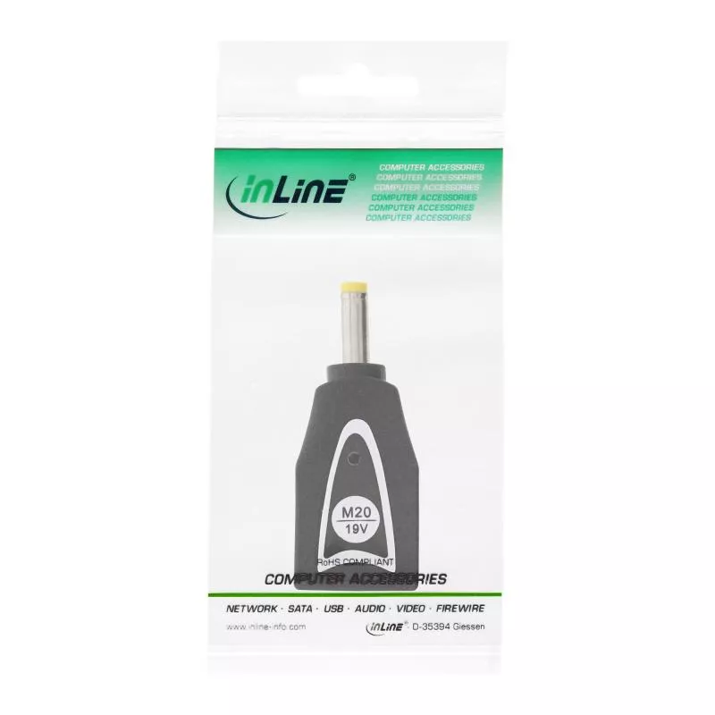 InLine® Wechselstecker M20 19V für Universal Netzteil 90W 120W schwarz
