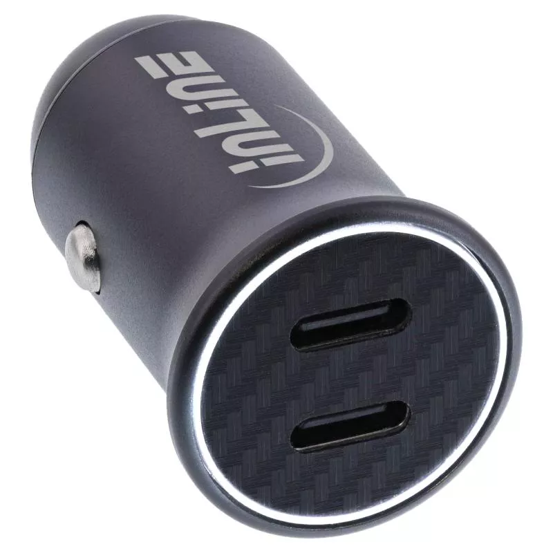 InLine® USB KFZ Stromadapter Power Delivery, 2x USB Typ-C, schwarz InLine® USB KFZ Stromadapter Power Delivery, 2x USB Typ-C, schwarz
