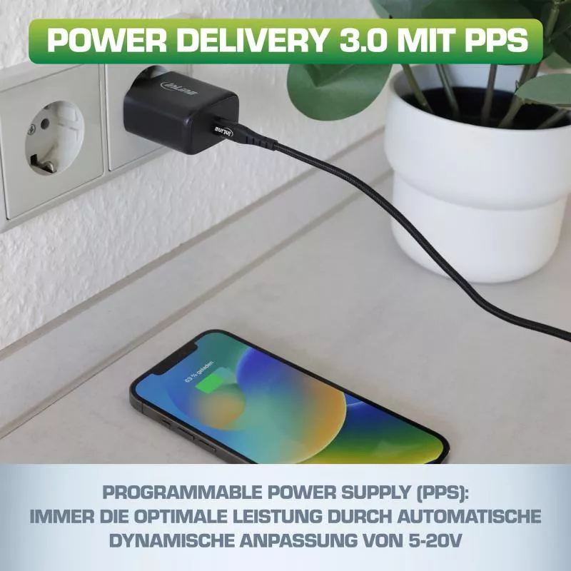 InLine® USB PD Netzteil, GaN Ladegerät, Single USB-C, Power Delivery, 65W, schwarz InLine® USB PD Netzteil, GaN Ladegerät, Single USB-C, Power Delivery, 65W, schwarz