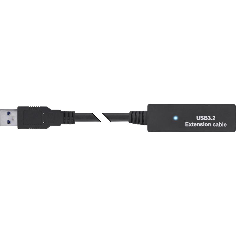 InLine® USB 3.2 Gen.1 Aktiv-Verlängerung, USB-A Stecker an USB-C Buchse, 5m