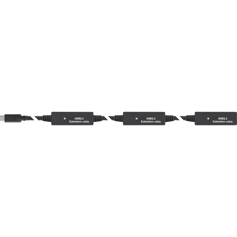 InLine® USB 3.2 Gen.1 Aktiv-Verlängerung, USB-C Stecker an USB-A Buchse, 15m