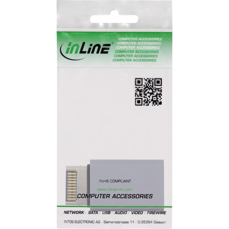 InLine® USB 3.2 Adapter, intern USB-E Frontpanel Stecker zu USB-A Buchse