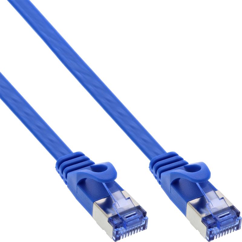 Flaches Cat.6A Patchkabel blau