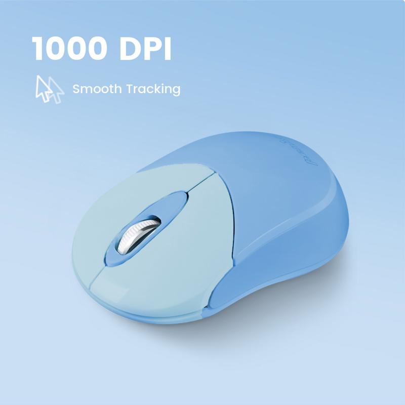 Perixx PERIMICE-802BL, Bluetooth-Maus für PC und Tablet, schnurlos, blau