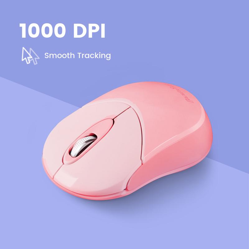 Perixx PERIMICE-802PK, Bluetooth-Maus für PC und Tablet, schnurlos, pink