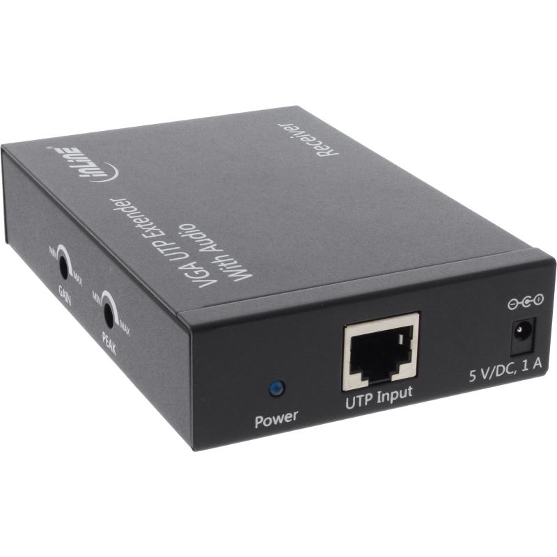 InLine® VGA Extender/Empfänger über UTP, mit Audio, bis 300m