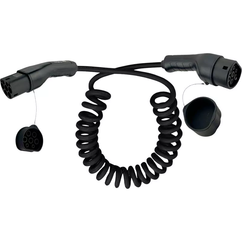 InLine® EV Ladekabel, Spiral, 11kW Typ2, 3-phasig, 5m