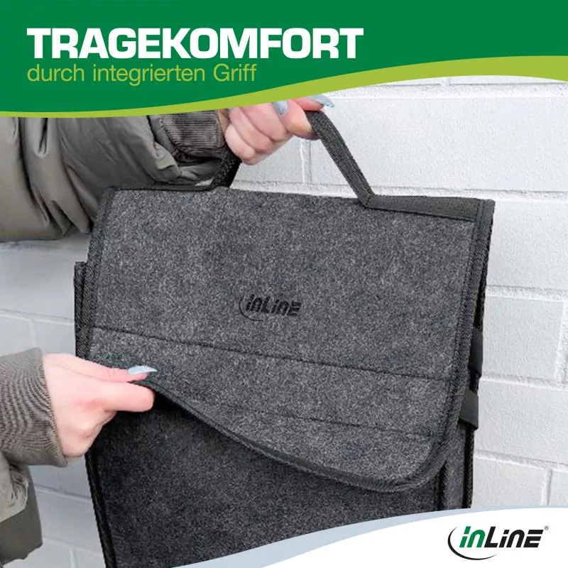 InLine® Aufbewahrungstasche für EV Autoladekabel, bis 7,5m, grau