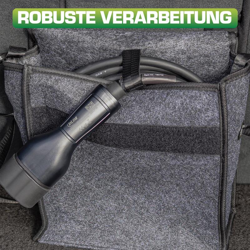InLine® Aufbewahrungstasche für EV Autoladekabel, bis 7,5m, grau