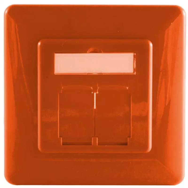 Abdeckrahmen für Netzwerkdosen 80×80 mm, inkl. Zentralstück 50×50 mm, Orange