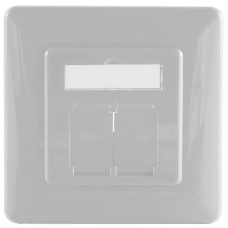 Abdeckrahmen für Netzwerkdosen 80×80 mm, inkl. Zentralstück 50×50 mm, Perlweiß