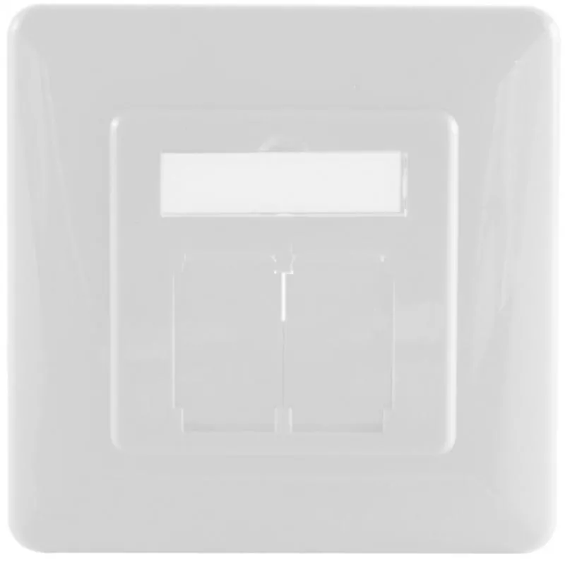 Abdeckrahmen für Netzwerkdosen 80×80 mm, inkl. Zentralstück 50×50 mm, Signalweiß