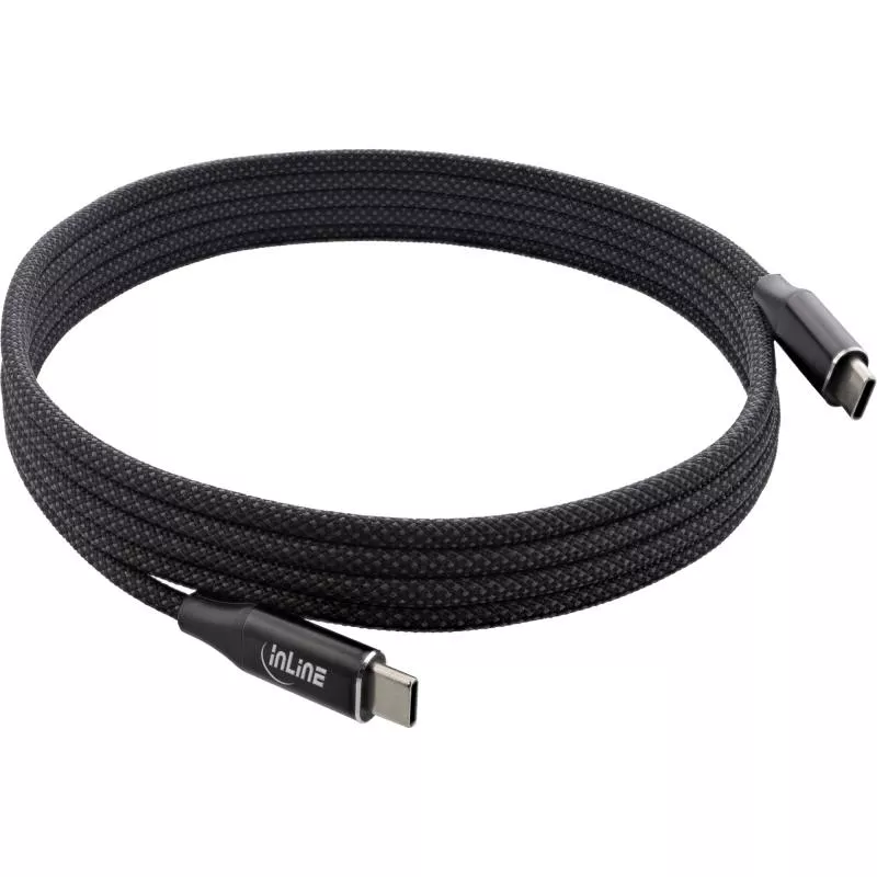 InLine® Magnetic USB-C Kabel USB-C Stecker/Stecker 100W schwarz