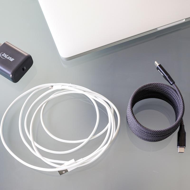 InLine® Magnetic USB-C Kabel USB-C Stecker/Stecker 100W schwarz