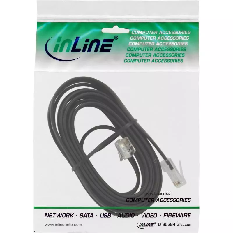 InLine® Modularkabel RJ45 zu RJ12 Stecker / Stecker 6-adrig 10m InLine® Modularkabel RJ45 zu RJ12 Stecker / Stecker 6-adrig 10m